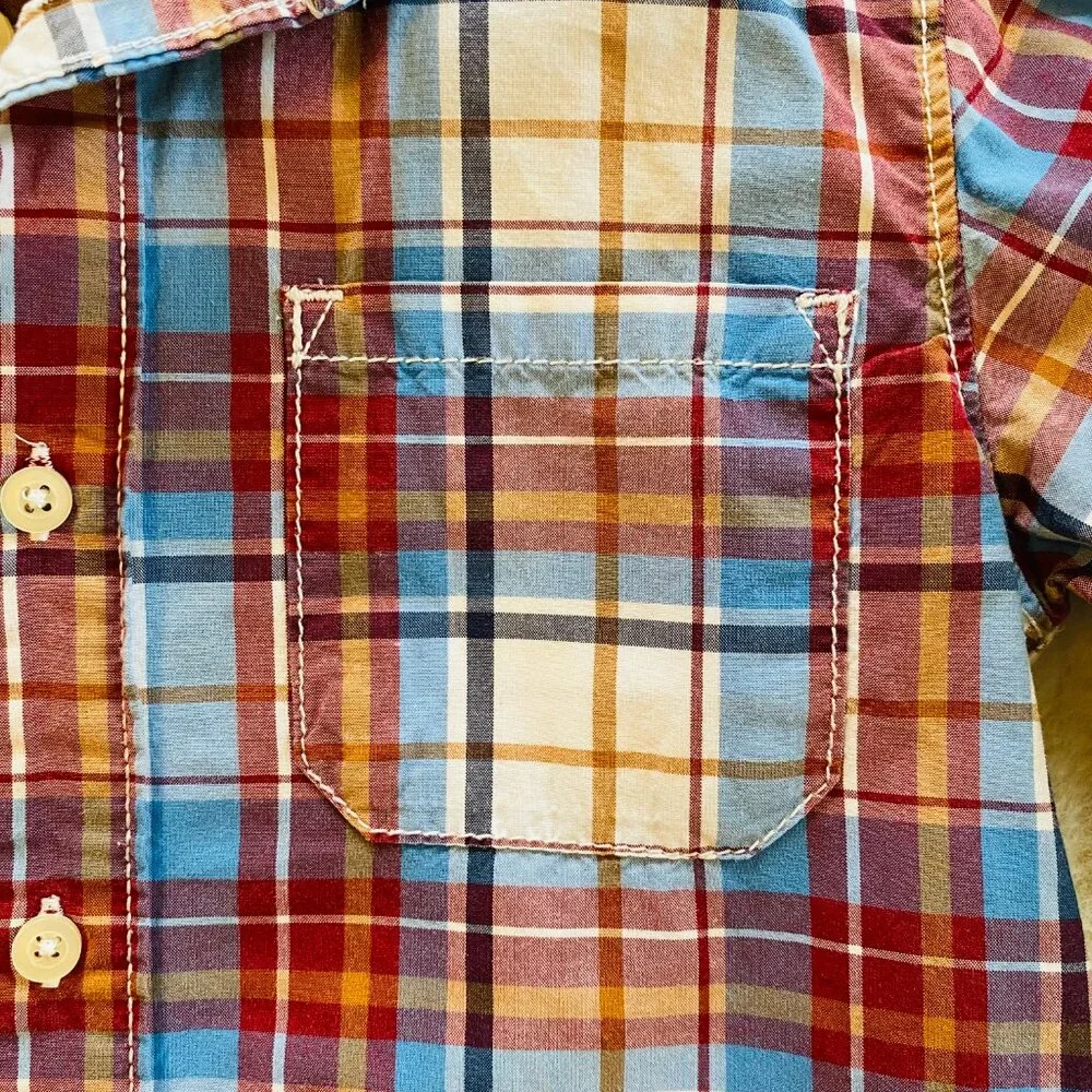 Carter's Boy Long Sleeve Dress Shirt, Button Down, Plaid, Size 5T